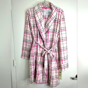 Muk Luks (Size XL) Multicolored Plaid Pattern Slip Pocket Belted Robe (NEW-NWT)